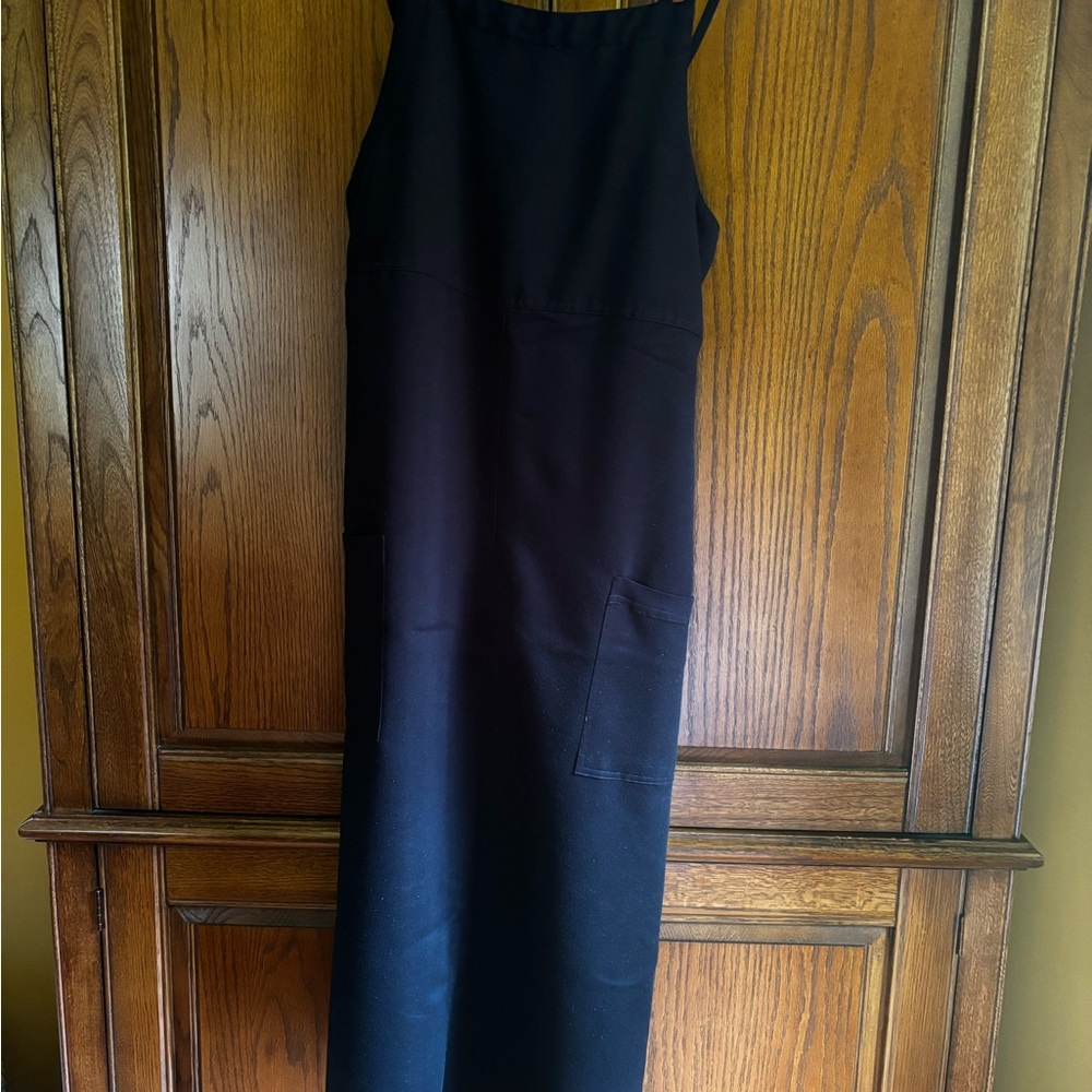 Cherokee Black bib overall with back Button Detail